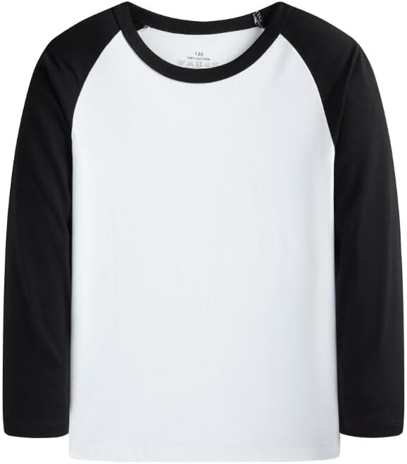 Huata 2 Packs Boys Girls T-Shirt Long Sleeve Crewneck Tee - Image 5