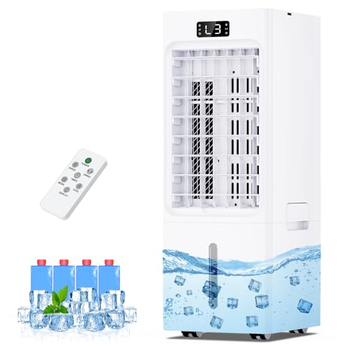 Condizionatore Portatile, 3 in 1 Raffrescatore Evaporativo, 6L Raffrescatore d'aria, 3 Velocit...