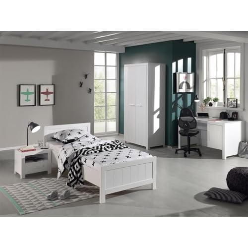 Paris Prix Chambre Complète Enfant 5P Sommier Erik I Blanc