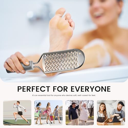 BEZOX Pilnik do stóp do pedicure Skrobak do stóp do twardej skóry (rozmiar XL) – środek do usuwania twardej skóry używany na mokrych lub suchych stopach – szczotka do stóp o dużej płaskiej powierzchni