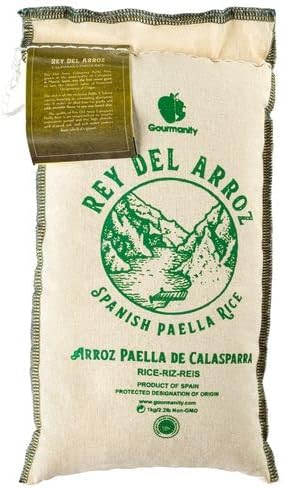 Gourmanity 2.2 lb Spanish Calasparra Rice for Paella, Rey del Arroz Authentic Spanish Calasparra Rice from Spain