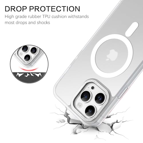 Image of Galpo Back Cover Compatible with iPhone 16 Plus, Matte Finish Ultra Thin Magnetic Case for iPhone 16 Plus (White)
