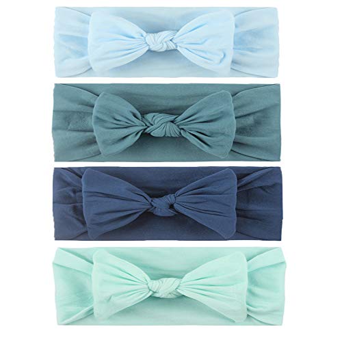 AMERTEER Baby Headbands Bows, Baby Girl Headbands, 8PCS Nylon Bowknot Soft Girl Hairbands Cute Princess hairband Toddle Hair Accessories