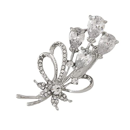 Brooche de Fleurs en zircon brillant élégant corsage de luxe pour femme