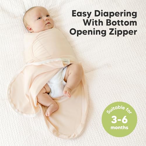 Image of Baby Swaddle Sleep Sacks with Zipper - 3-Pack Swaddles for Newborns 3-6 Months, Infant, Baby Girls, Boys, Soft & Durable Newborn Sleep Sack, Easy Diaper Change Swaddling Blanket (Angelic, L)