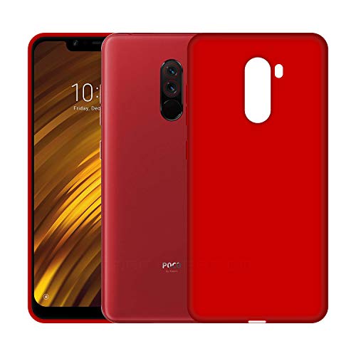 Image of Case Creation Luxurious og Series for Poco f1 case Cover,Anti-Dirty Slim case Frosted Matte Cute Candy TPU Raised Bezel (Splash of Color) Back Cover for xiaomi pocof1 - Glamour red