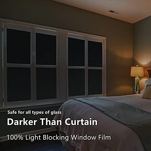 FEOMOS Total Blackout Window Film with Heat Resistant White Side Static Cling 100% Light Blocking Glass Films Cover Room Darkening Removal 60cmx300cm - Image 4