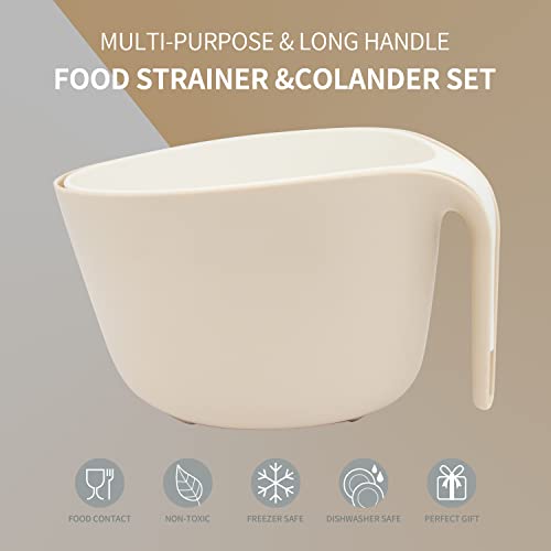 Miherom Kitchen Colander Bowls Set For Soaking,Washing,Draining Pasta,Vegetable,Fruit,Rice,Quinoa,Small Grains And Berry Mixing-4.5Quart #TOP1