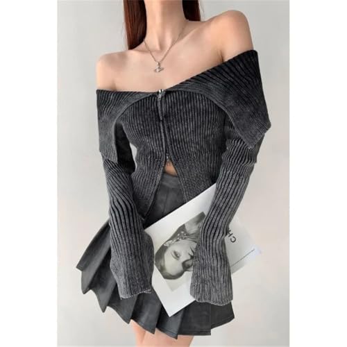 Women Casual Zipper Slim Sexy Sweater Hotsweet Solid Color Knitting Long Sleeve Cardigans4