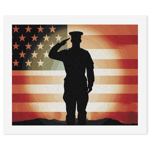 Kit peinture par numéros drapeau américain 40x50 cm pour adultes débutants