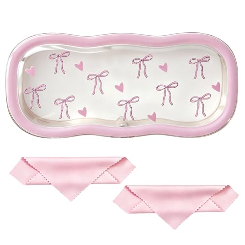 Image of Glasses Case Hard Shell, Clear Eyeglass Case, Cute Holder for Sunglasses and Reading Glasses