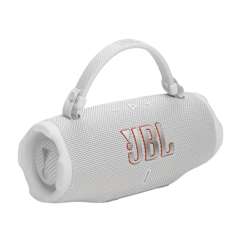 Image of JBL Charge 6 - Portable Waterproof & Drop-Proof Bluetooth Speaker, Bold Pro Sound with AI Sound Boost, 28Hrs of Playtime, Built-in powerbank & Comes with a Sturdy /Removable Carrying Strap (White)