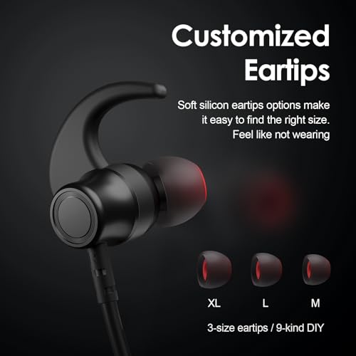 Image of Bluetooth Headphones, 150H Playtime Wireless Bluetooth Earbuds with Earhooks, w /Mic in-Ear Magnetic Neckband Earphone, IPX7 Sweatproof Deep Bass Headset for Home, Traveling, Outdoor, Business Trips