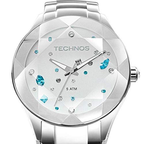 Relógio Feminino Technos Digital Com Cristais Swarovski 2039Avdtm/1K Prata