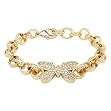 Se siente y se ve como una costosa pulsera de oro para niños: una joya de moda que seguramente llamará la atención de todos. Adecuado para niños y adolescentes con muñecas de 6 a 6.5 pulgadas. Los brillantes diamantes de imitación en la mariposa brillan con belleza y añaden un aspecto lujoso. La pulsera de mariposa Belcher tiene un peso agradable y pesado, por lo que se siente como una auténtica pulsera de cadena de oro. Compra ahora y usa una fantástica pulsera chapada en oro que hace que tus hijos se vean notados