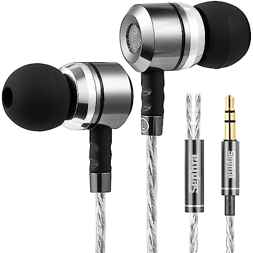 sephia SP3060 Earbuds - HD Bass Driven Audio, Lightweight Aluminum in Ear Headphone, S/M/L Ear Bud Tips, Earphone Case, 3.5mm Tangle-Free Cord - for Music, Podcasts, and More (Without Mic) #1