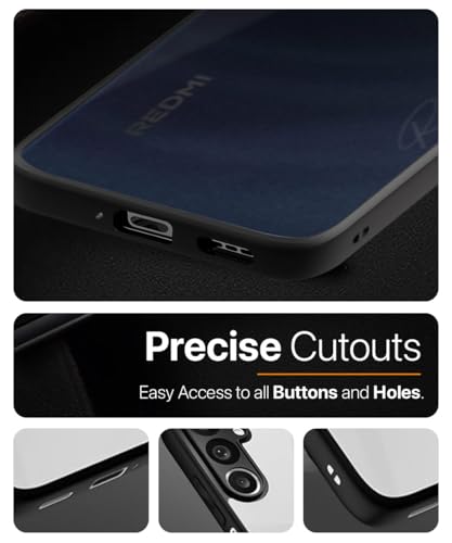 Image of WOW IMAGINE Translucent Hybrid Back Case Cover for Mi Redmi 15C 5G | Poco C85 5G 2025 Smoked Matte Back | Shock Proof 360 Degree Protection | Protective Hard Case - Matte Black