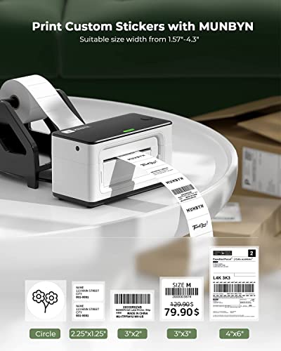MUNBYN Shipping Label Printer, 4x6 Label Printer, Thermal Printer for Shipping Labels Home Small Business, Compatible with Canada Post, Purolator, UPS FedEx, DHL, White image 8