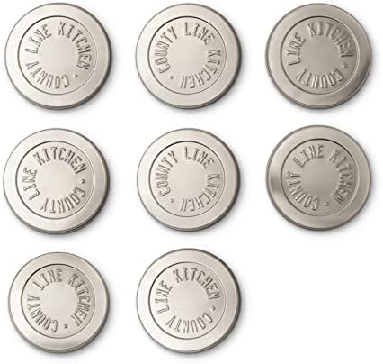 County Line Kitchen - Heavy Duty Stainless Steel Mason Jar Lids with Leak-Proof, Easy Opening Seals - Wide Mouth, 8 Pack