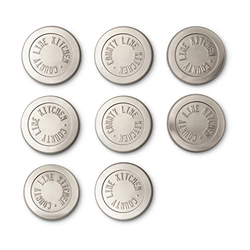 County Line Kitchen - Heavy Duty Stainless Steel Mason Jar Lids with Leak-Proof, Easy Opening Seals - Wide Mouth, 8 Pack