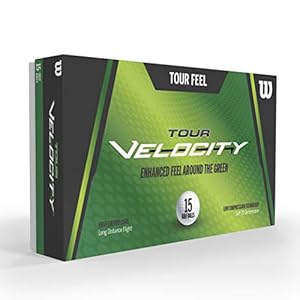 Wilson Golf Tour Velocity Feel, 15 Bolas, Blanco, Compresión 70, Ionómero, Para Sensación de Golpeo Agradable, WGWR75000