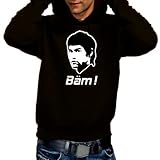 Coole-Fun-T-Shirts BÄM - Bruce LEE ! Hoodie Sweatshirt schwarz Gr.XL