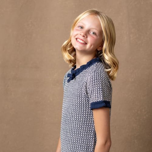 Hope & Henry Girls' Cable Knit Peter Pan Collar Sweater Dress3