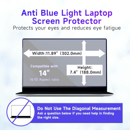 Image of IPROKKO 2 Pack 14-Inch 16:10 Blue Light Filter Laptop Screen Protector