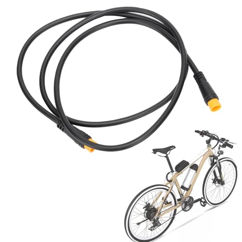 equlup Extension Cable, 87cm/34.3in 3Pin Waterproof Plug Female Male Connector Conversion Cable Adapter Throttle Display Accessory for Electric Bike (Male Head-Male Head)