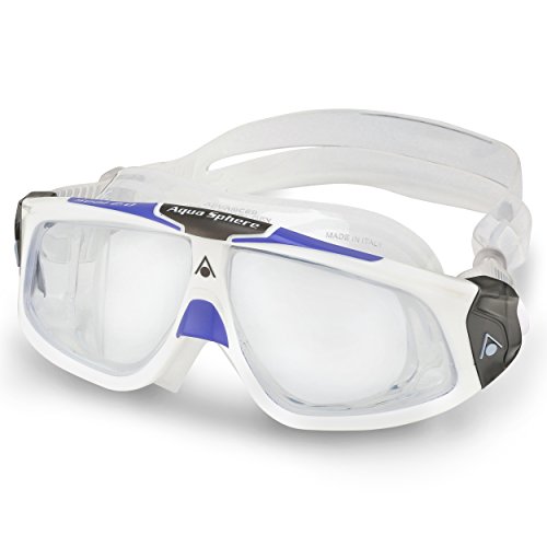 Máscara de natação aqua sphere seal 2.0 lady branca/lilás - lente transparente