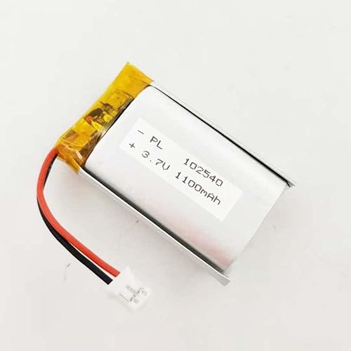 Miniatura 2 de Batería recargable de iones de polímero de litio Li Lipo de 3.7V con conector JST de 2 pines de 0.079 in0.049 in (102540 1100mAH 2.0Jst)