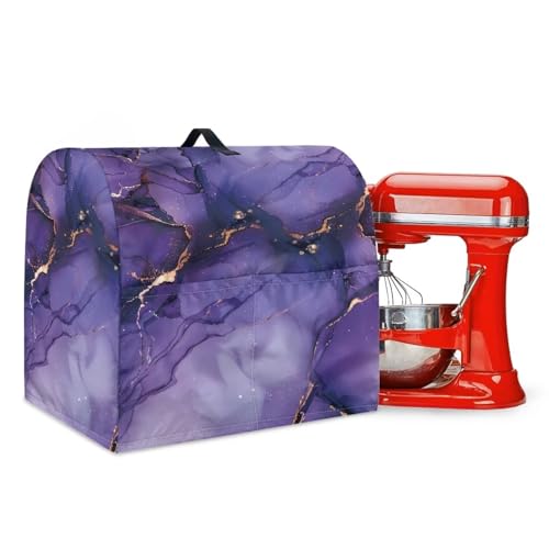 Yatixapu Kitchen Stand Mixer Dust Cover with Storage Pockets for 6-8 Quart Waterproof Marbled Stand Mixer Cover for Mixers Accessories Fits Tilt Head and Bowl Lift Models Mixers