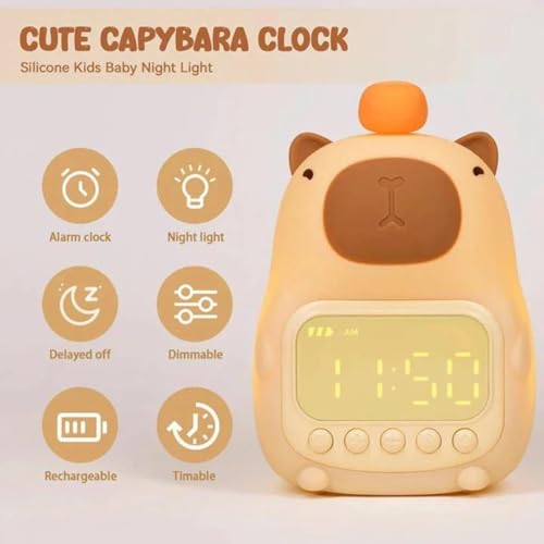 Image of One94Store Bear Shape Digital Alarm Clock with LED Display & Night Light | Snooze, Timer, Temperature | Kids Bedside Clock for Bedroom & Home Decor