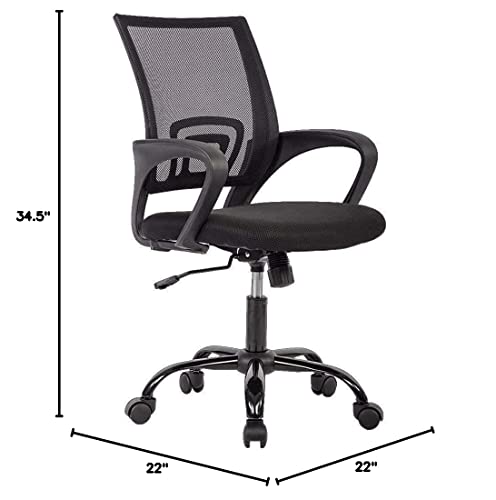 Office Chair Ergonomic Cheap Desk Chair Mesh Computer Chair Lumbar Support Modern Executive Adjustable Stool Rolling Swivel Chair For Back Pain, Black #TOP7