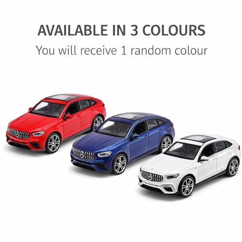 Image of Mercedes GLE 1:32 Scale Die Cast Metal Car - Pull Back Luxury SUV Model with Openable Doors & Hood, Lights & Sound, Collectible Showpiece for Kids 6+ & Car Enthusiasts