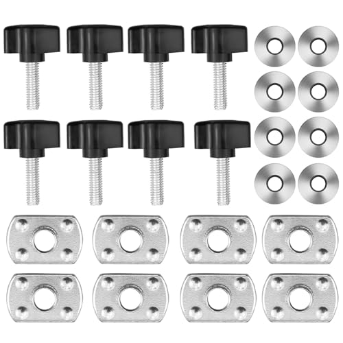 Greluma 8 Ensembles Boulons de Toit Rigide Universels Pour Jeep Wrangler - Kit de Vis et D'écrous à Retrait Rapide Compatibles avec Jeep Wrangler YJ TJ JK...