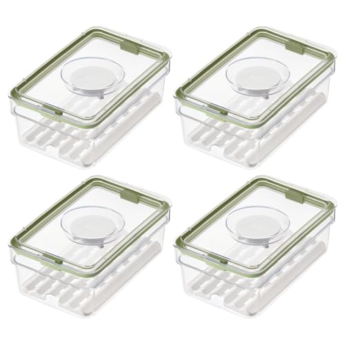 Image of iDesign Medium Fridge Produce Bin with Removable Drainage Tray and Lid - Set of 4 - Clear