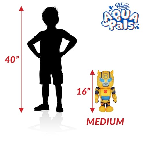 WAHU Aqua Pals Transformers Bumblebee Plüsch-Wasserspielzeug für Kinder ab 2 Jahren, schnell trocknend, wasserdicht, Plüschpuppe Spielzeug für Pool und Badewanne, Gelb, 40,6 cm