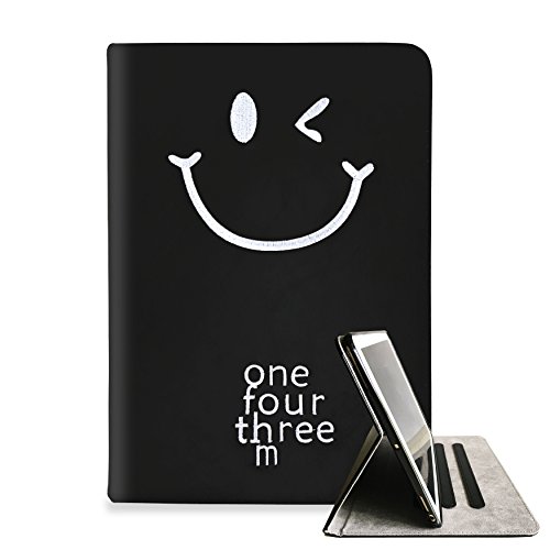 最安値 Super Z タブレットpcケース正規品 Super Z新型ipadのケーススマートカバーアイパッドケースタブレットカバープロ9 7 Ipadのプロ9 7 9 7インチ16年発売オートスリープ機能スタンド付きダイアリー手帳型ブックデザイン刺繍ししゅうスマイル笑顔笑顔ニコちゃん
