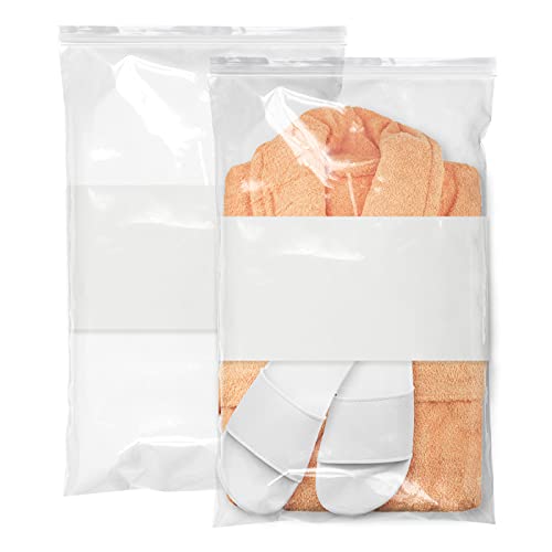 🔥 Cashback up to 70% APQ Pack of 100 Zipper Bags with Write On Block 14 x 24 Clear White Block Poly Bags 14x24 for Packing Storing Thickness 4 Mil Plastic Bags for Industrial Food Service Health Needs, Wholesale Price