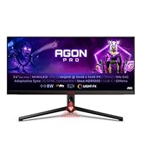 AOC Agon Pro AG344UXM - 34 Zoll WQHD Gaming Monitor, 170 Hz, 1 ms, G-Sync Compatible, FreeSync Premium, HDR1000 (3440x1440, HDMI 2.1, DisplayPort, USB-C, USB Hub) schwarz