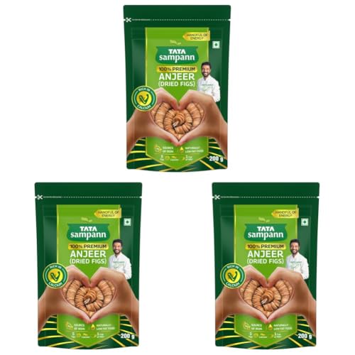 Image of Tata Sampann Premium Anjeer (Dried Figs), 200g, Rich in Calcium & Fibre, Source of Iron, Naturally Low-Fat Food (Pack of 3)