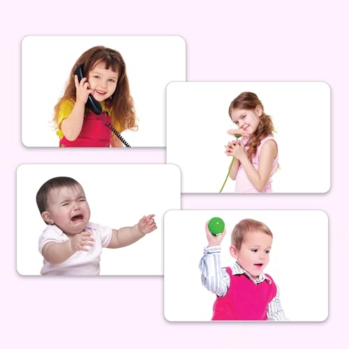 Image of Hungry Brain Actions Flash Cards for Toddlers & Kids | Montessori Early Learning Cards for Babies | Educational Toy for Ages 3 Months to 6 Years | Fun Preschool Activity & Gift