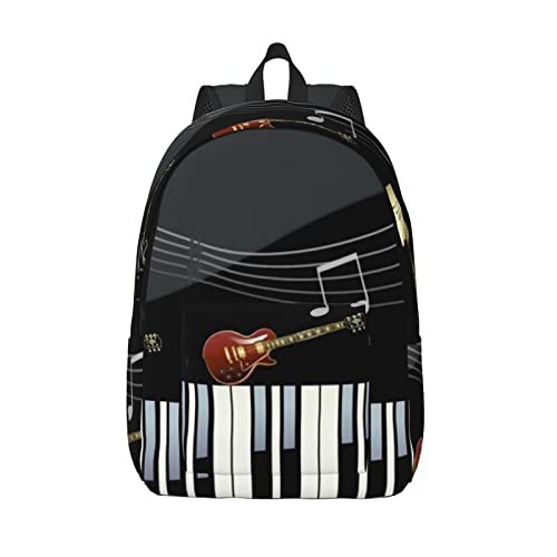 Sac à dos en toile léger ALLOCS motif musique pour éviter la fatigue en voyage d'affaires M