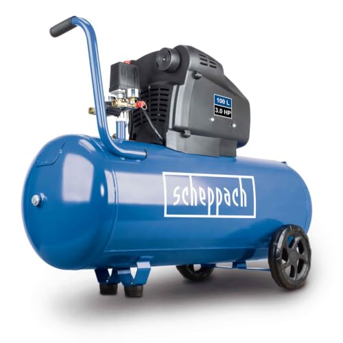 Scheppach Compresseur bicylindre HC106DC - 2200W - cuve 100L - pression maximale10 bar - capacité d'admission d'air 322 L/min - sans huile