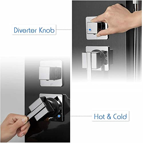 Black Shower Panel Tower Massage Body Jets System Rain Waterfall Mixer Hand Shower miniatura 7
