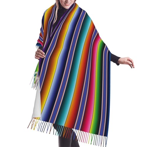 Otomi Women's Fashion Scarves Mexican Cashmere Feel Shawl Wraps - Soft Pashmina Scarf for Winter and Fall