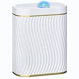 Bathroom Small Trash Can with Automatic Touchless Lid, 2.6 Gallon Smart Garbage Can Narrow Waterproof Trash Bin for Bedroom, Office, Living Room