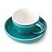 Espresso Cups and Saucers by Easy Living Goods - 3-Ounce Demitasse for Coffee, Set of 4, Assorted Colors (Vibrant)