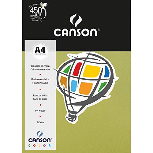 Papel Canson Color 180 gm² A-4 com 10 Unidades Canson Avulso VERDE KIWI